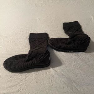 UGG gray knit boots.